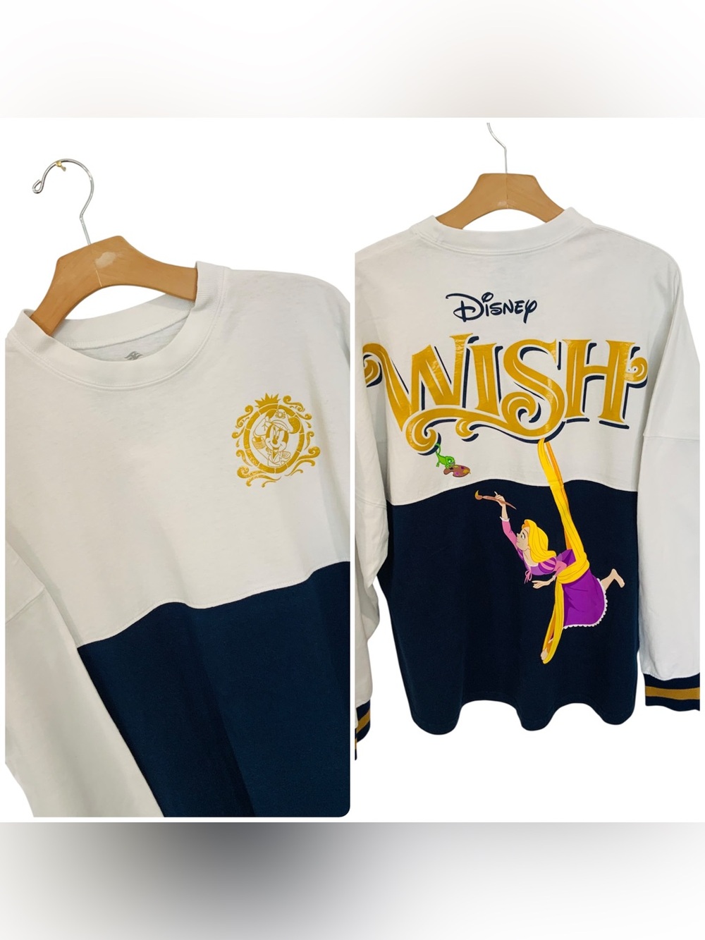 Disney Cruise Line Wish Rapunzel Tangled Unisex White Spirit Jersey Gold Mickey